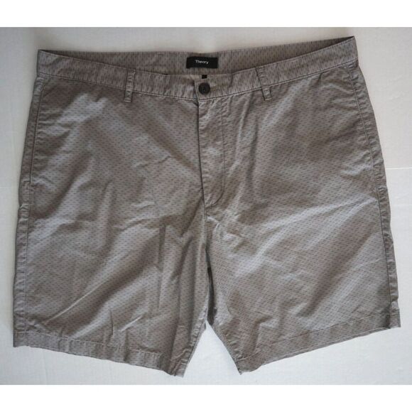 Theory Men's Sz 40 Gray Zaine Neptune Cotton Chino Shorts - Picture 1 of 8
